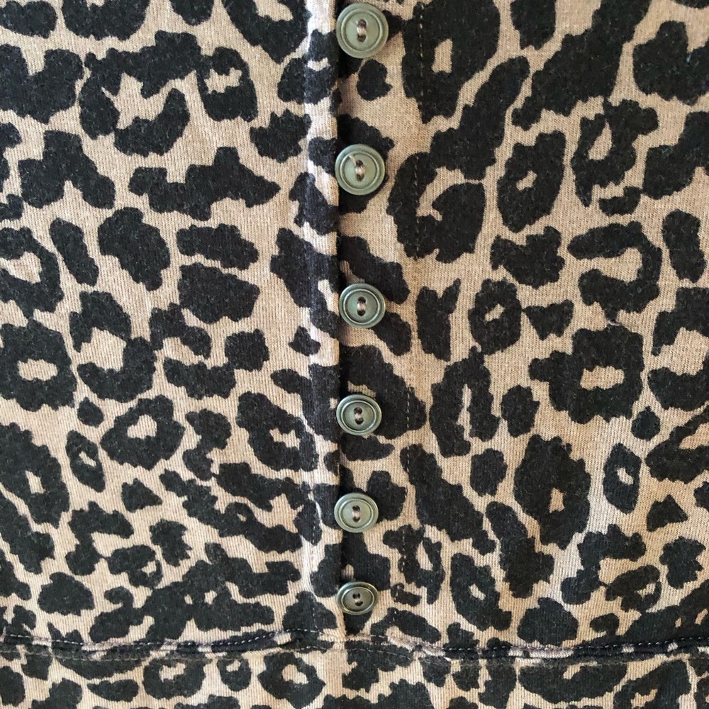 Free People Leopard Mock Neck Long Sleeve Knit Sz Sm - Picture 5 of 10